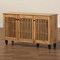 Baxton Studio Fernanda Modern and Contemporary Oak Brown Finished Wood 3-Door Shoe Cabinet 189-11990-ZORO - alternate 8